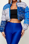 The "Bandana" Cropped Puffer Jacket