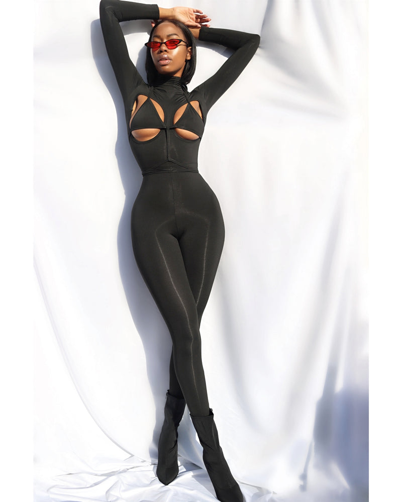 "Pop Out" Lace Up Jumpsuit