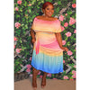 "Rainbow" Maxi Dress (Plus/Curve)