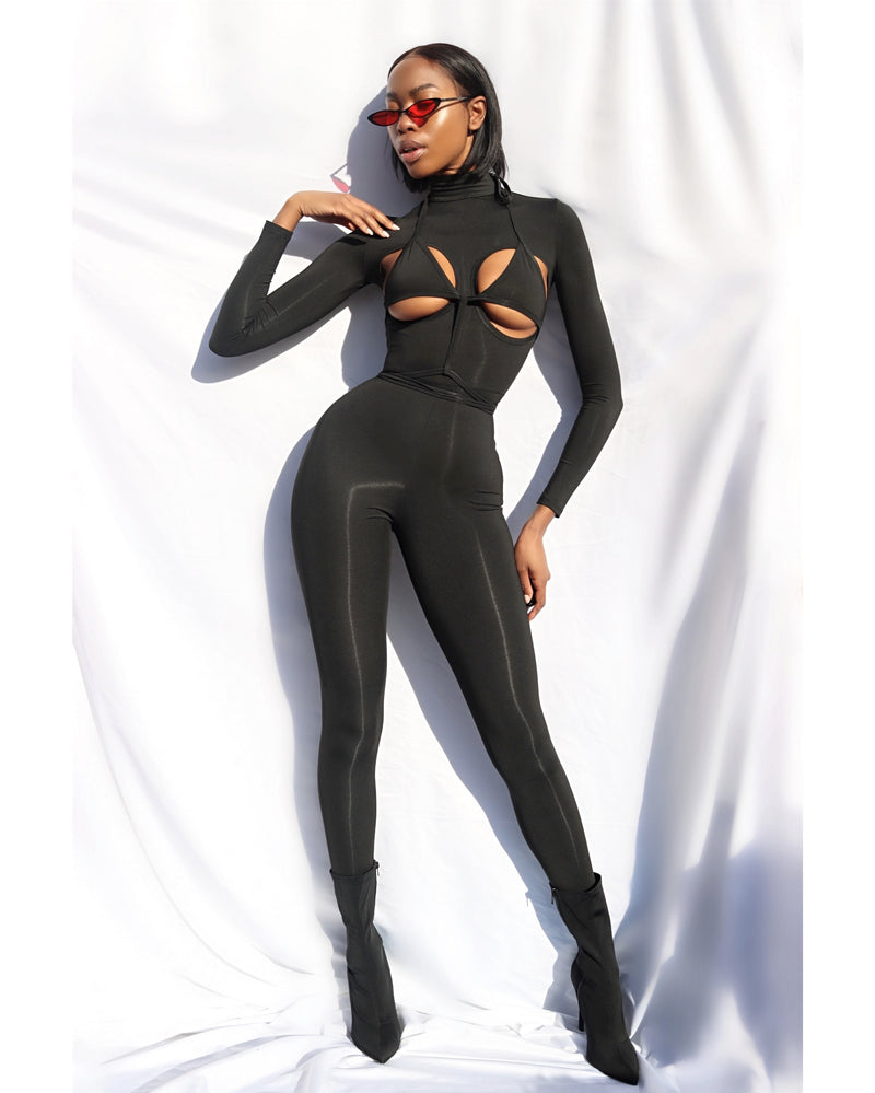 "Pop Out" Lace Up Jumpsuit